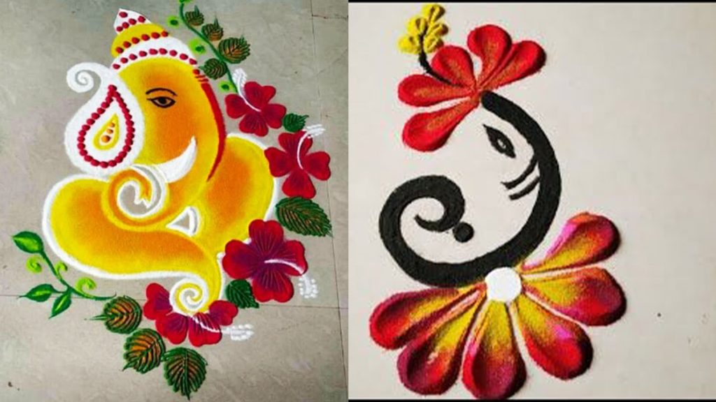 Ganpati Simple rangoli Design