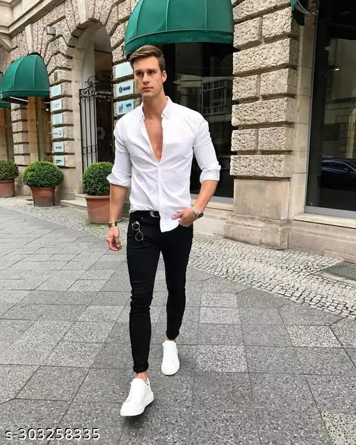 White Shirt with Black Jeans